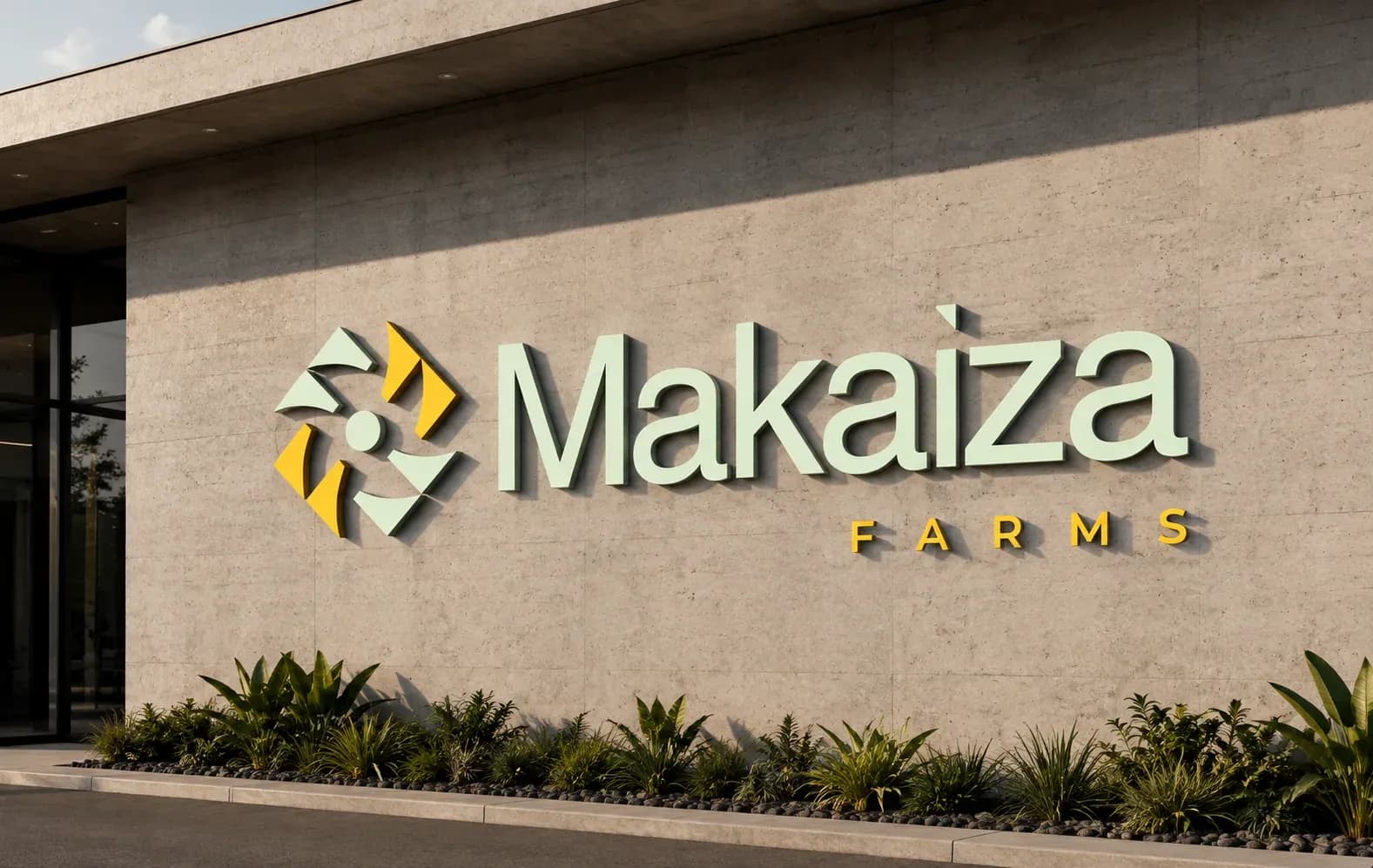 Makaiza Farms brand identity signage